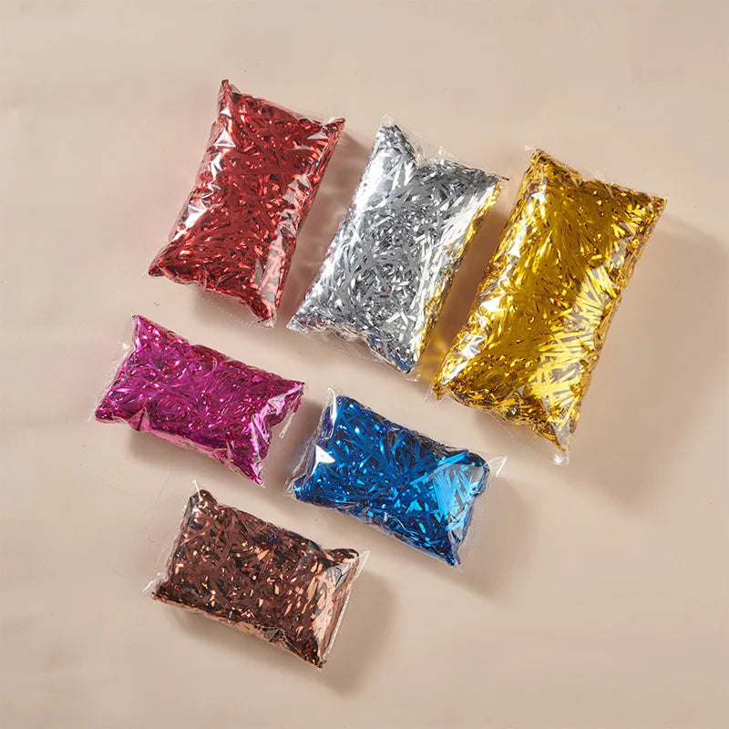 Hot-selling Glitter Bright Color Metal Lafite Fold Tissue Paper Packing Filler Gift Box Metal Jewelry Filling Color Silk