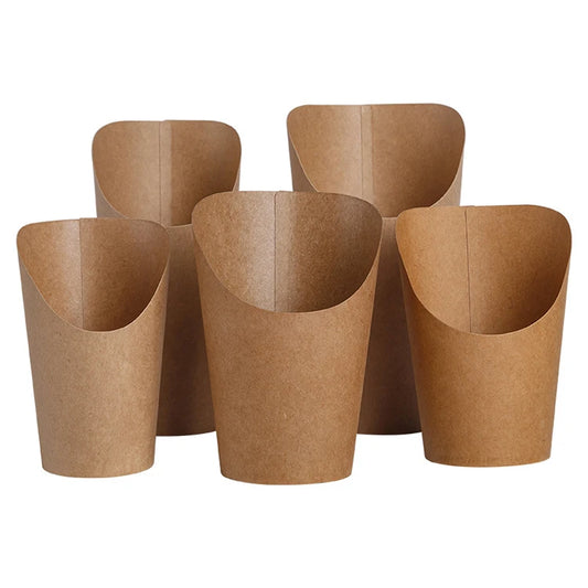 Disposable Fry Fries Party Baking Supplies  Bevel Yogurt Ice Cream Dessert Cups Paper Cups Can Be Custom logo