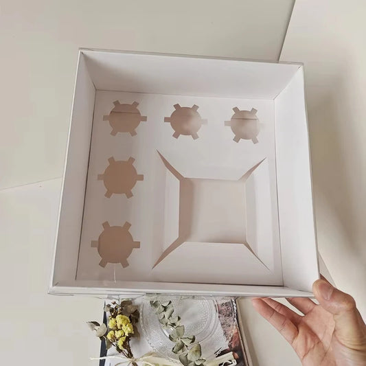 New Style Cupcake Box Baking Packaging Egg Tart Muffin Box Cupcake Container Box With Transparent PVC Lid