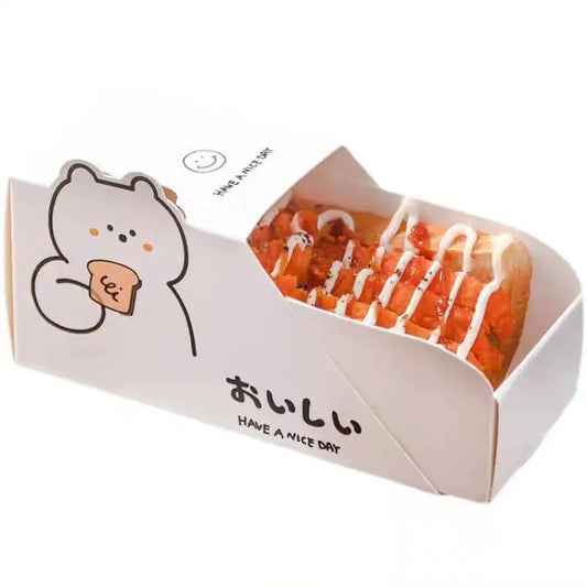 Eco-friendly Foldable Drawer Shape Food Grade Baking Box Takeout Food Sandwich Box Sandwich Packing Box