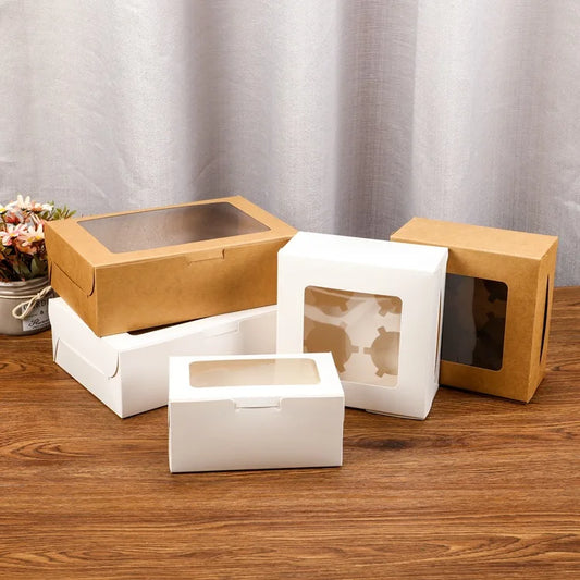 Wholesale Takeaway Transparent Cake Boxes with Window Luxury Cake Packaging Mini Cake Box