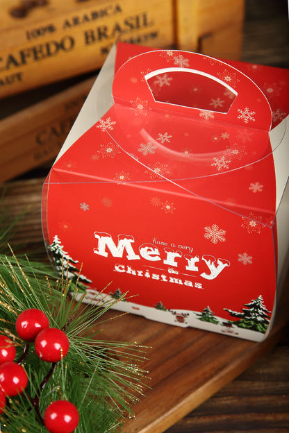 Christmas Internet Celebrity Hand Box 4 Inch Mousse Cake Packaging Box Transparent Round Peace Fruit Mousse Ball Gift
