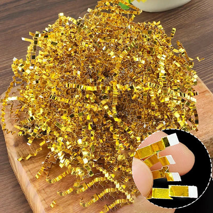 Double-sided Color White Gold Multi-color Shredded Paper Filaments Filled Gift Wrap Crepe Paper Filaments Raffia Grass
