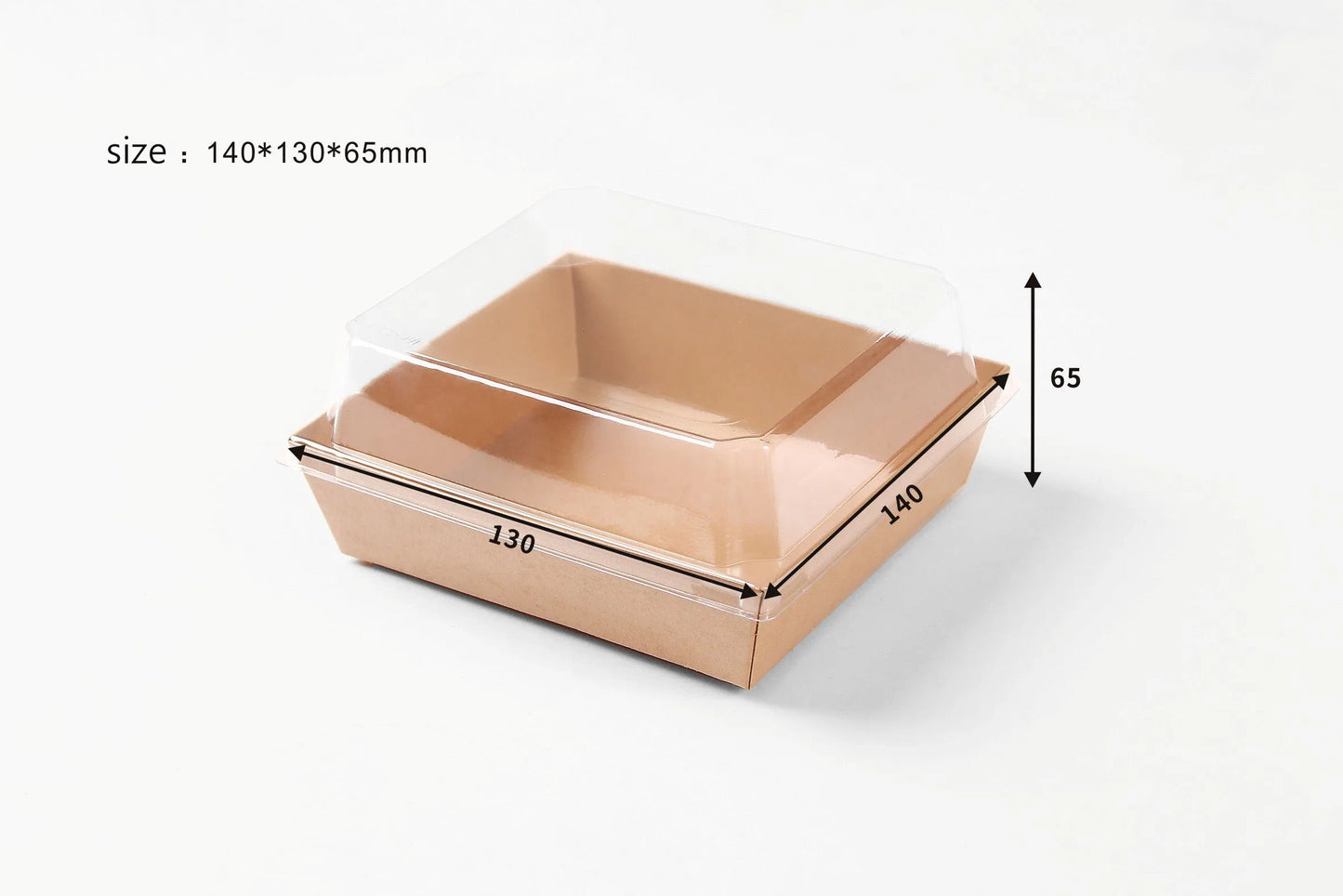 Square Transparent Safety Cover Cooked Sushi Box, Disposable Food Container, Pastry Baking Box