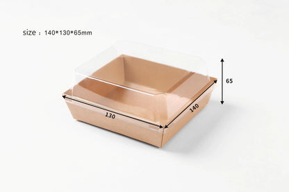Square Transparent Safety Cover Cooked Sushi Box, Disposable Food Container, Pastry Baking Box