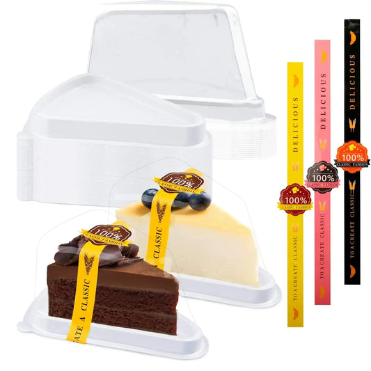Food Packaging Mni Bakery Cake Slice Box Clear Plastic Triangle Cake Box