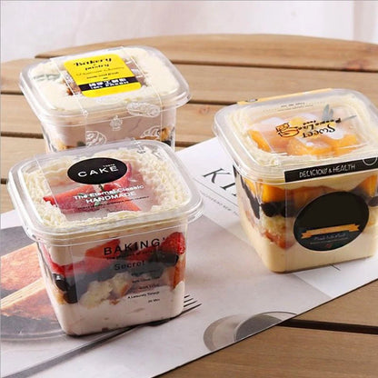 Opaque square Pudding Bran Cup Fruit Layer Cake Fruit Cake Box Ice Cream Box Soy Milk Packing Box Holiday Supplies