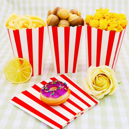 Disposable Popcorn Box  Chicken Rice Krispies Birthday Party Table Stuff Paper Box  Square Folding Packing Popcorn Box Food