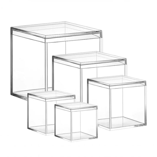 Custom High Quality clear Acrylic Cube Box Reusable Acrylic Box Lid for Mini Storage of Candy Jewelry clear Plastic Box