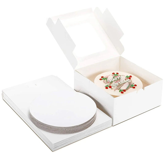 Customized Food Grade White Card Bakery Packaging, White Window Cake Baking Box, Pastry Box, Baking Packaging Box