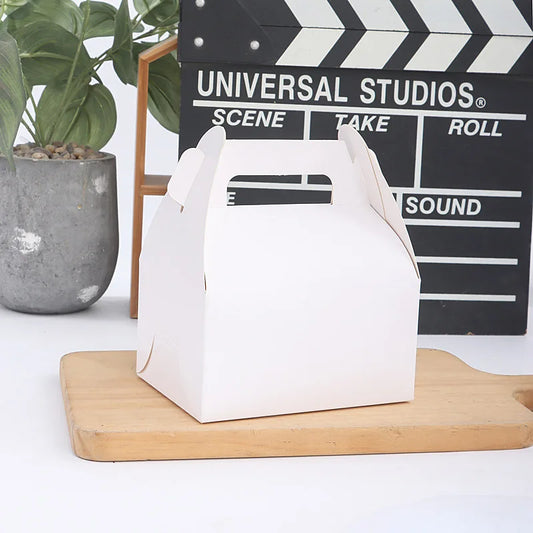 Square Baking Dessert Box Optional with Lined Cookies Nougat Gift Box Kraft Paper Portable Pastry Cake Packing Box