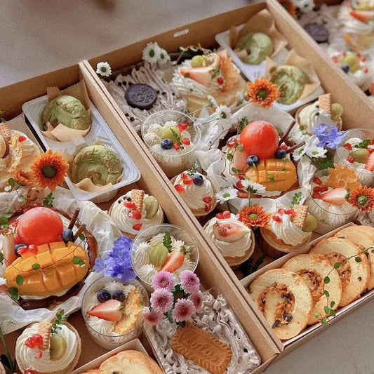 Custom Corrugated Bento Box Disposable Takeaway Eco Friendly Window Kraft Boxes with clear Lids Packaging