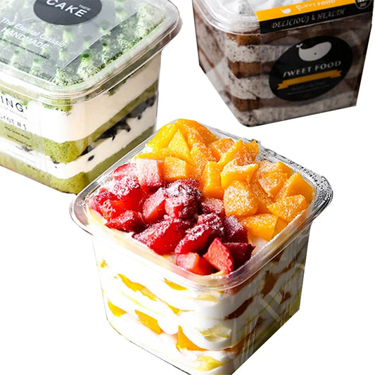 Opaque square Pudding Bran Cup Fruit Layer Cake Fruit Cake Box Ice Cream Box Soy Milk Packing Box Holiday Supplies
