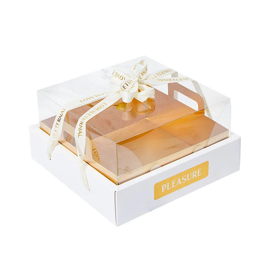 Packaging Supplier Wholesale 4 9 Grids Clear Fruit Cake Food Paper Platter Box