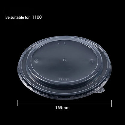 Disposable Kraft Paper Salad Bowl Can Be Added Lid Packaging Food Round Kraft Paper Lunch Box