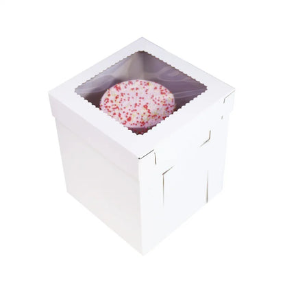 White Folding High Quality Window Baking Box Birthday Cake Dessert Box Simple Cheese Cheese Mousse Lasagna Pastry Box