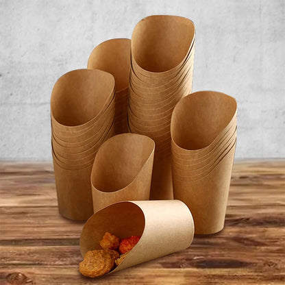 Disposable Fry Fries Party Baking Supplies  Bevel Yogurt Ice Cream Dessert Cups Paper Cups Can Be Custom logo