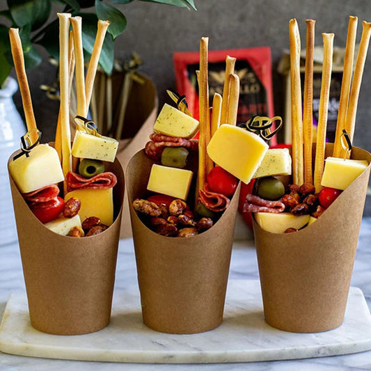 Disposable Fry Fries Party Baking Supplies  Bevel Yogurt Ice Cream Dessert Cups Paper Cups Can Be Custom logo