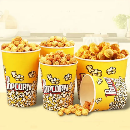 Disposable Cinema Ktv Commercial Packaging Oil-proof Food Grade Classic Parties Can Be Reused White Cardboard Popcorn Boxes