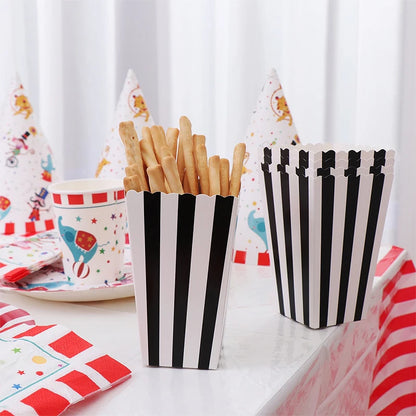 Disposable Popcorn Box  Chicken Rice Krispies Birthday Party Table Stuff Paper Box  Square Folding Packing Popcorn Box Food