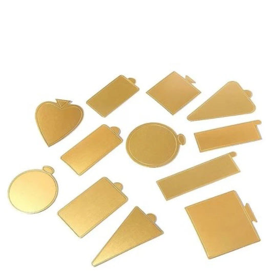Food Tray Mini Cardboard Cake Tray Paper Mini Cake Boards Golden Food Dessert Packaging Food & Beverage Packaging Craft Paper
