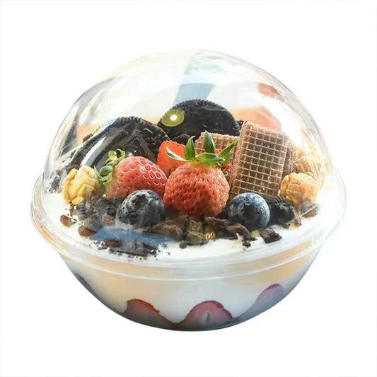 Christmas Cake Transparent Round Ball Transparent Disposable Fruit and Vegetable Salad Baked Cake Food Gift Box Packaging