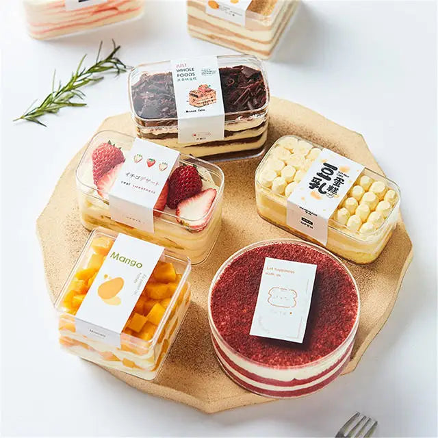 Customized High-quality and Large-sized Food Grade Plastic Transparent Biscuit Box, Pastry and Dessert Tiramisu Box