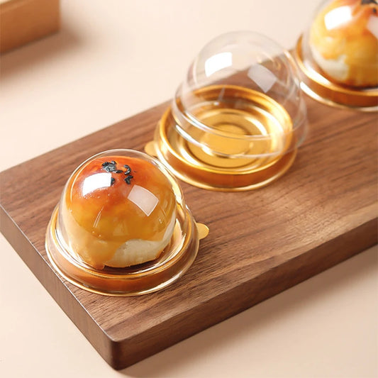 Egg Yolk Crisp Packaging Box Gift Box Single Pack Single Sesame Mung Bean Cake Round Baking Blister Transparent Box