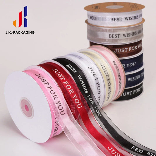 Wholesale 2.5cm Width Gift Decoration Satin Ribbon pink Decorative Ribbons for Happy Birthday