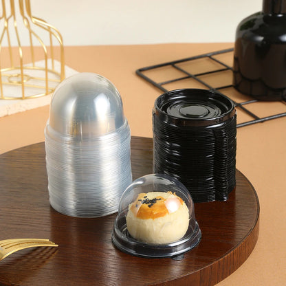 Egg Yolk Crisp Packaging Box Gift Box Single Pack Single Sesame Mung Bean Cake Round Baking Blister Transparent Box