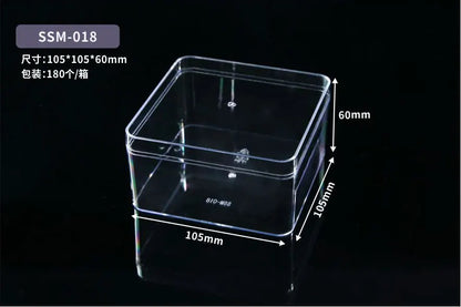 Customized High-quality Food Grade Plastic Transparent Biscuit Box, Pastry and Dessert Tiramisu Small square Transparent Box
