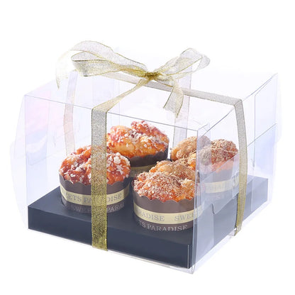 clear Plastic Mini Transparent 2 4 6 12 Holes Cupcake Boxes Wedding Cupcake Box Gift Packaging Box