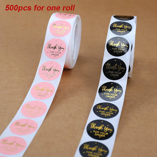Thank You Stickers for Small Business Round Waterproof Stickers Vinyl Sticker