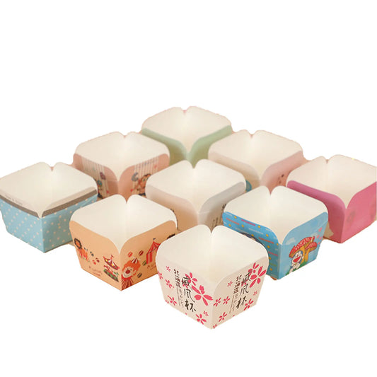 Hokkaido Chiffon Cake Paper Cup Cup Large square Paper Tomafin Cup Mold Baking Oven Special Baking