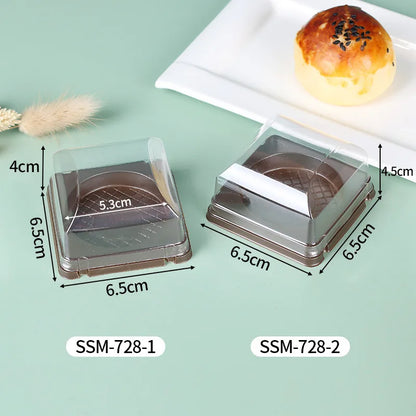 Mini Paper Cup Egg Yolk Pastry Packaging Box, Round Top Single Pack, Universal Transparent Dessert Cake Bubble Cover Box