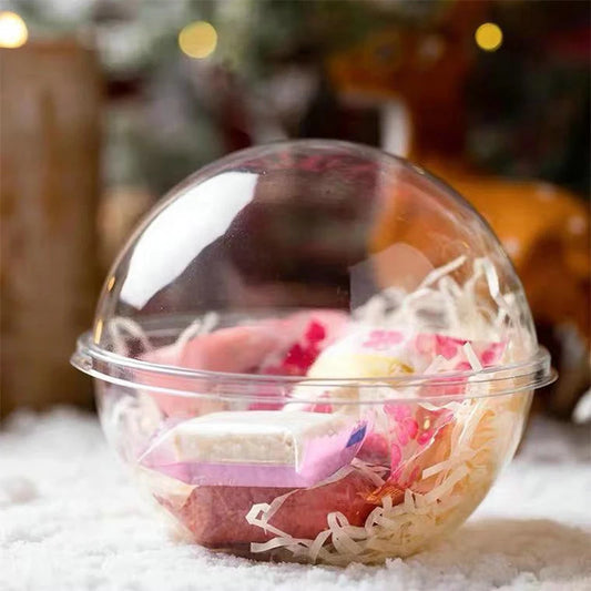 Christmas Cake Transparent Round Ball Transparent Disposable Fruit and Vegetable Salad Baked Cake Food Gift Box Packaging