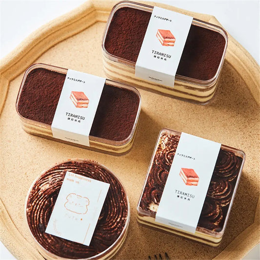 High Quality Durable Transparent Box Acrylic Rectangular Pastry Box Sweet Tiramisu Dessert Box Packaging Container