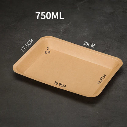 Disposable Food Trays Kraft Food Packaging Take Away Fried Chicken Chips Boat Tray Paper