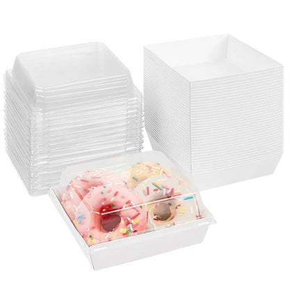 Square Transparent Safety Cover Cooked Sushi Box, Disposable Food Container, Pastry Baking Box