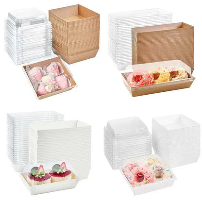 Square Transparent Safety Cover Cooked Sushi Box, Disposable Food Container, Pastry Baking Box