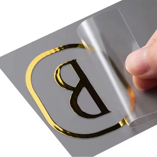 Self Adhesive Metal Letter Label  Transfer Embossed Decal Metal Sticker