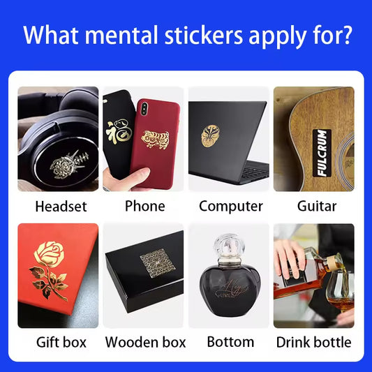 Custom High Quality Self Adhesive Mental Label Packaging Label Metallic Transfer Stickers