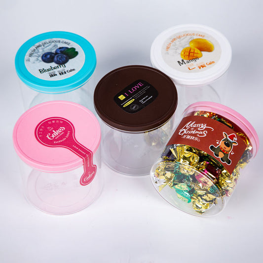 Disposable Transparent Snack sealed Chocolate and Candy Plastic Jars