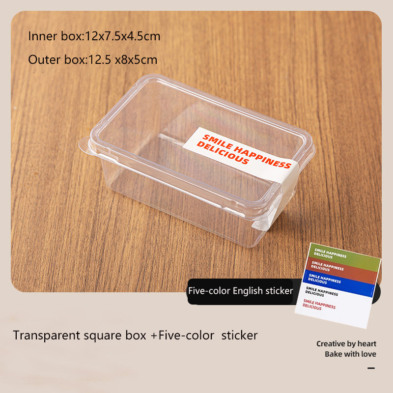 Tiramisu Mousse Cake in Transparent Plastic Packaging Box
