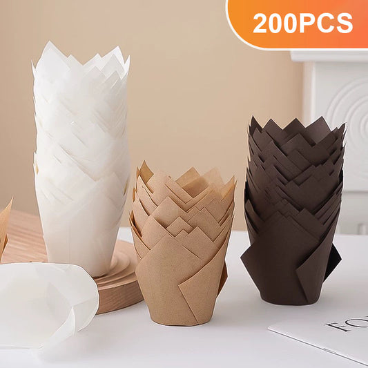 Cupcake Liners, Muffin Liners for Baking by Baker’s Signature – 200pcs of Parchment Paper Cups Cupcake Wrappers